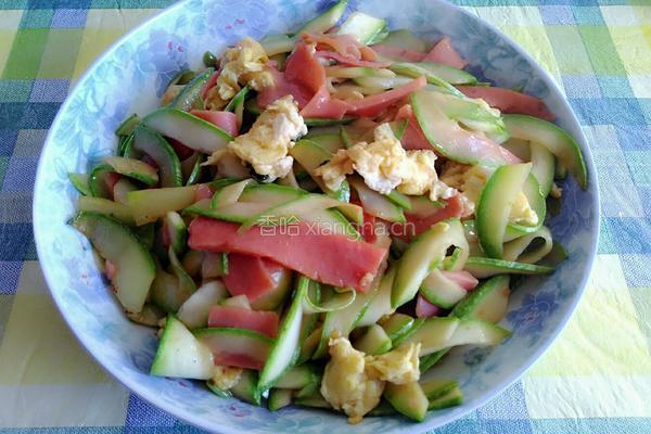 家常火腿鸡蛋炒角瓜
