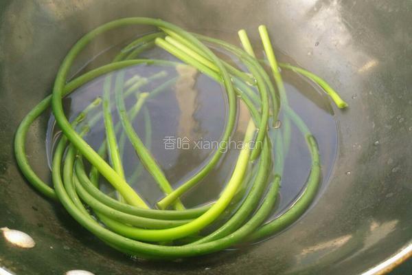 凉拌手撕蒜苔的做法图解2