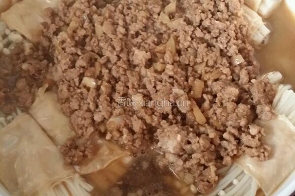 金针菇蒸肉糜的做法图解5