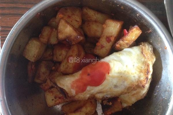 油炸土豆块+煎鸡蛋的做法图解8