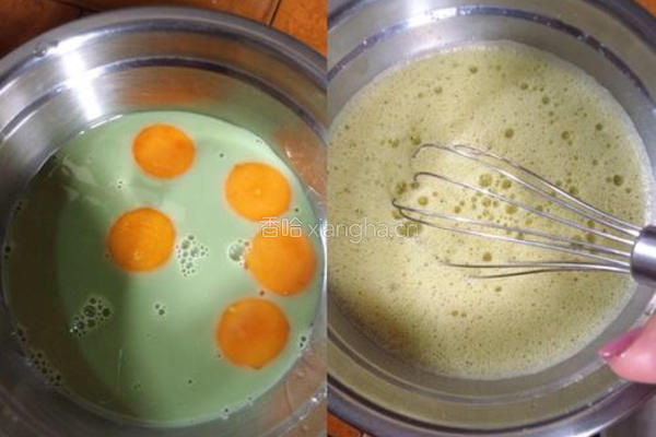 抹茶鸡蛋电饭煲蛋糕 ●﹏● 超简单哦~的做法图解3