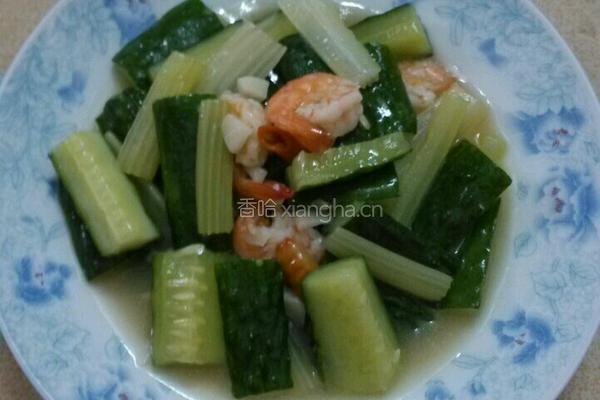黄瓜炒虾仁的做法图解6