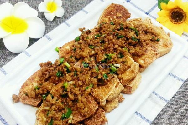 肉沫煎豆腐的做法图解14