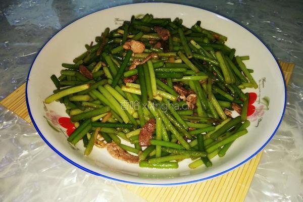 蒜苔炒肉的做法图解5
