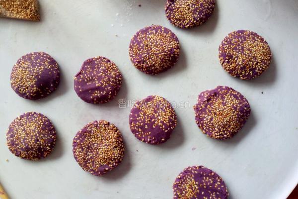 紫薯芝麻饼的做法图解8