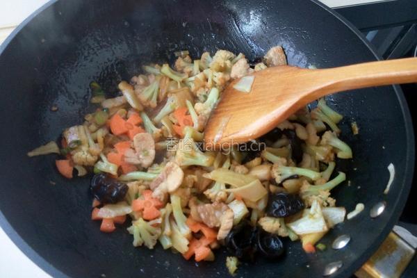 有机菜花炒肉的做法图解5