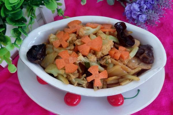 有机菜花炒肉的做法图解6