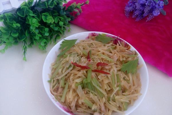 土豆丝炒芹菜的做法图解8