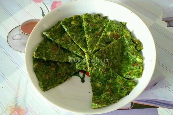 芹菜叶鸡蛋饼的做法图解7