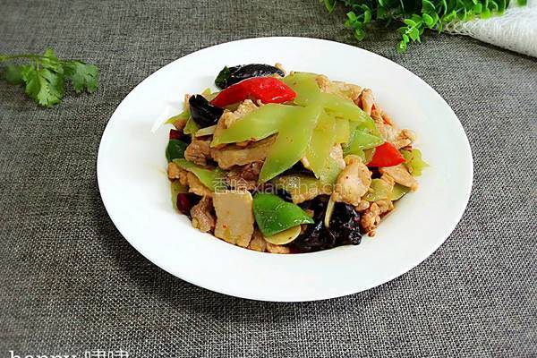 莴苣炒肉的做法图解10