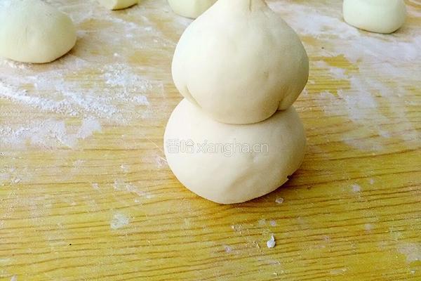 小雪人豆沙包的做法图解12
