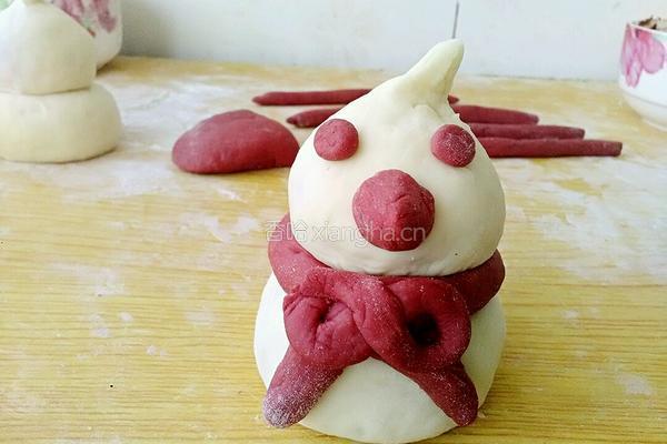 小雪人豆沙包的做法图解18