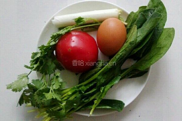 青菜鸡蛋面疙瘩汤的做法图解1