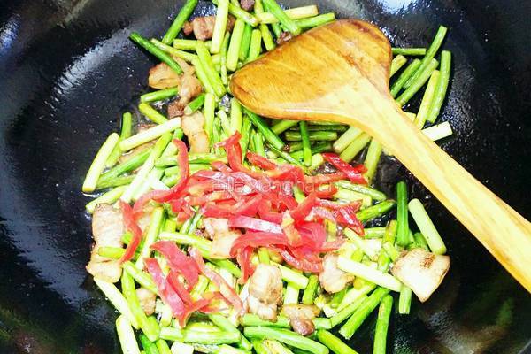 肉炒蒜苔的做法图解6