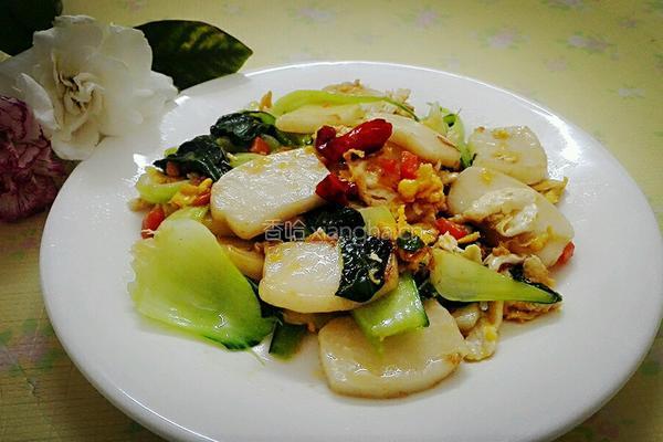青菜鸡蛋炒年糕的做法图解6
