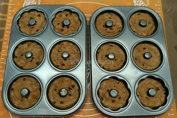 低糖可可巧克力豆麻薯面包圈的做法图解7