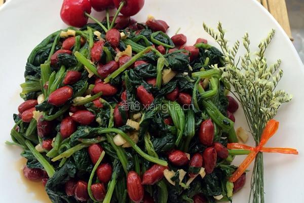 陈醋菠菜花生米的做法图解5
