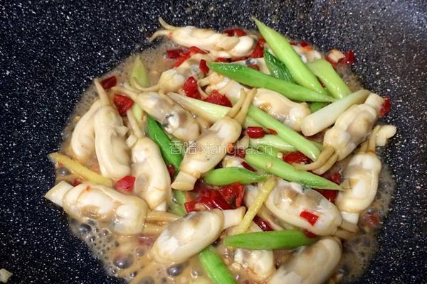 辣椒炒蛏子的做法图解8