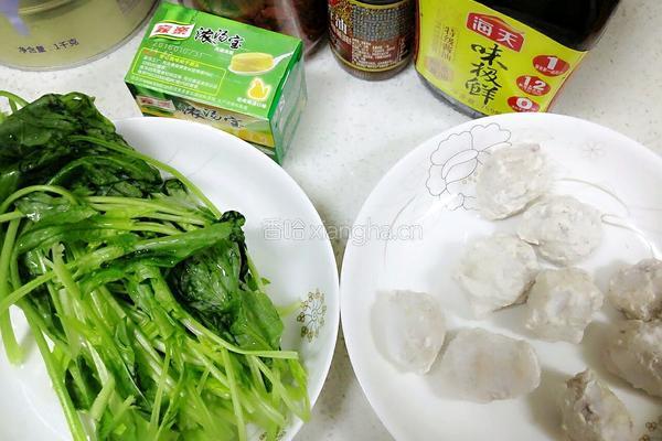 菠菜鱼丸汤的做法图解1