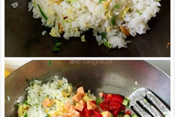 火腿肠鸡蛋炒饭的做法图解5