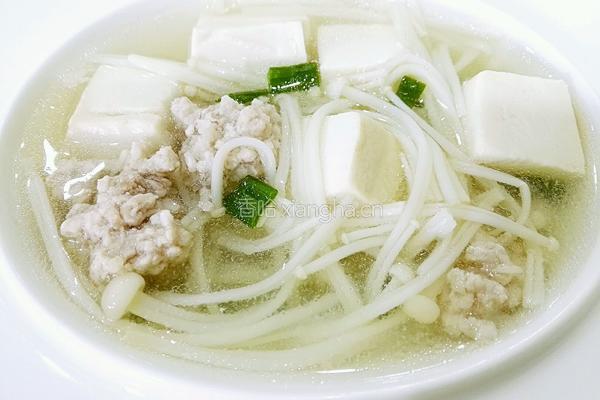 豆腐金针菇汤的做法图解10