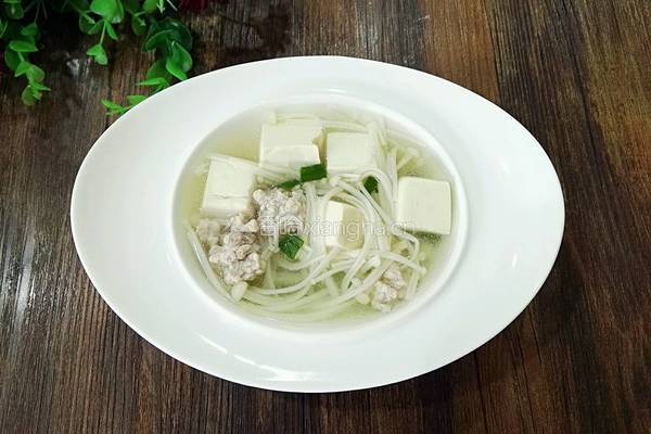 豆腐金针菇汤的做法图解9