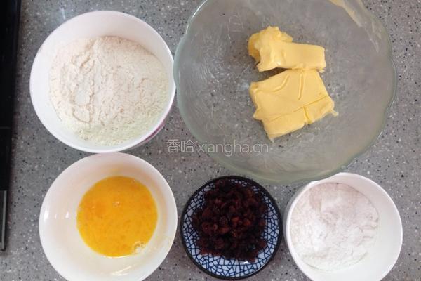 蔓越莓黄油饼干的做法图解1