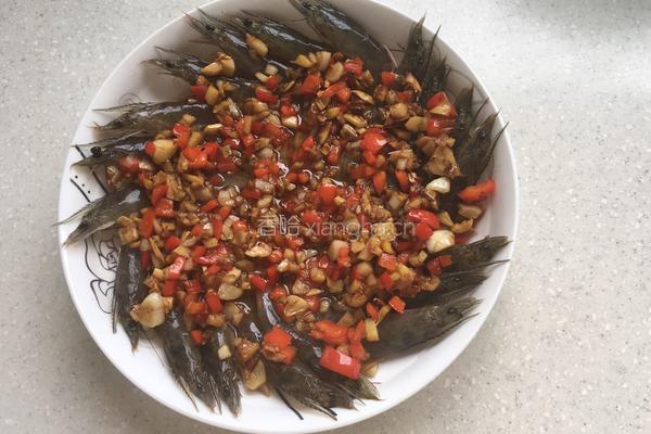 蒜蓉蒸虾的做法图解7