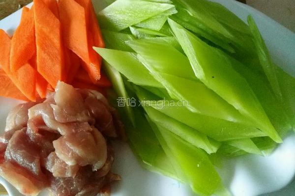 莴笋炒肉片的做法图解2