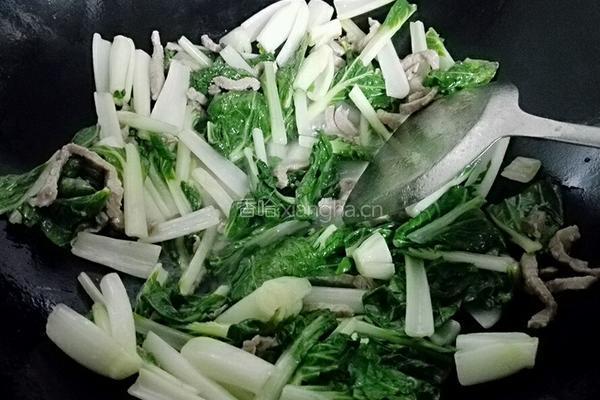 小白菜炒肉丝的做法图解7