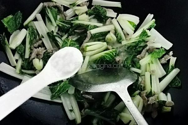 小白菜炒肉丝的做法图解8