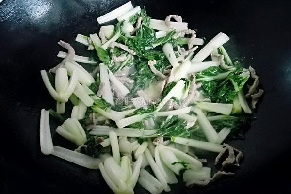 小白菜炒肉丝的做法图解9