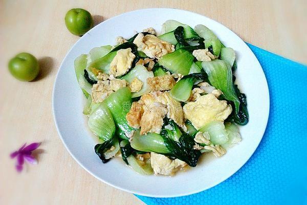 油菜炒鸡蛋的做法图解8