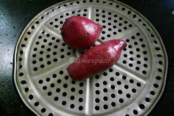 双色紫薯馒头卷的做法图解2