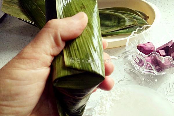 紫薯蜜枣粽的做法图解4