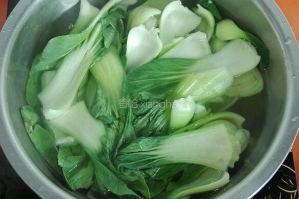 清炒油菜的做法图解2
