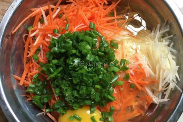 萝卜鸡蛋饼的做法图解3
