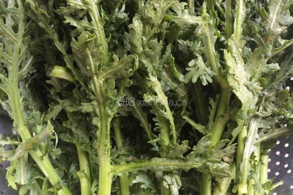 茼蒿菜炒臭豆腐的做法图解1