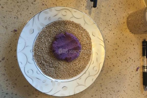 紫薯芝麻饼的做法图解12
