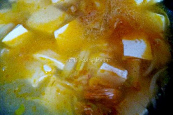 韩式辣白菜豆腐汤的做法图解4