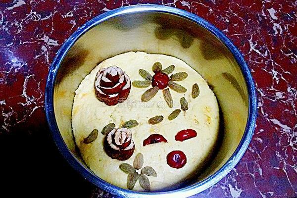 奶香红糖豆沙玉米发糕的做法图解9