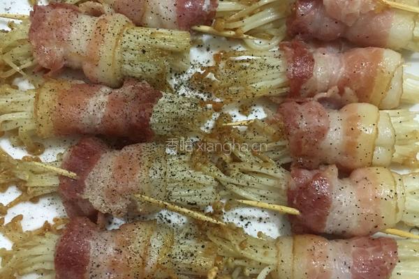 香煎培根金针菇卷的做法图解8