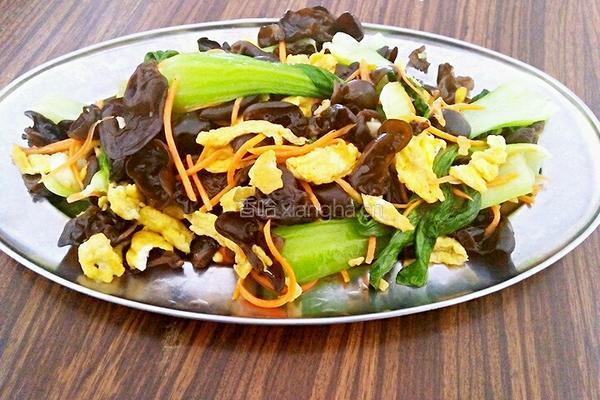 木耳鸡蛋炒油菜的做法图解8