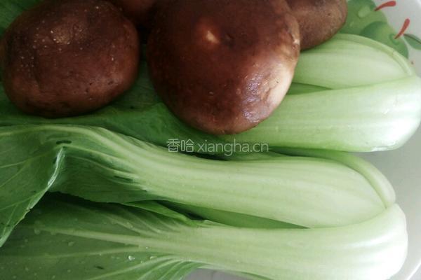 香菇油菜烧豆腐的做法图解1