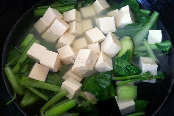 小白菜炖豆腐的做法图解4
