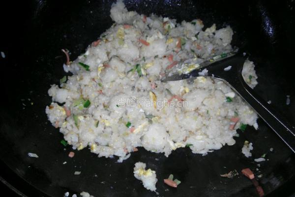 鸡蛋火腿炒饭的做法图解5