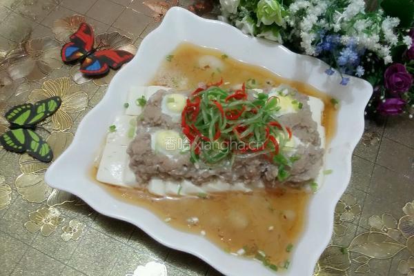 肉末豆腐蒸蛋的做法图解8