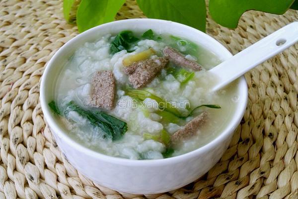 菠菜猪肝粥的做法图解13