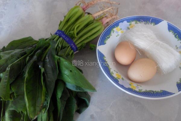 菠菜鸡蛋炒粉丝的做法图解1