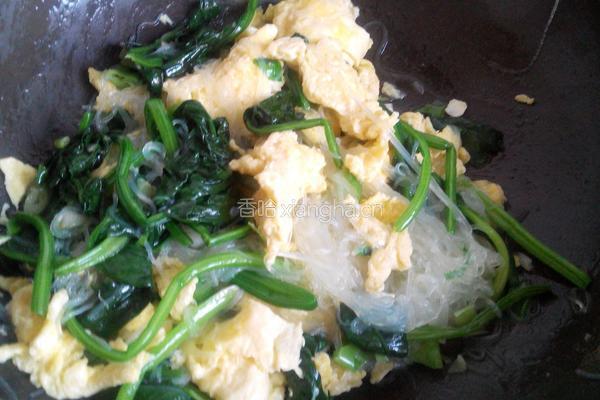 菠菜鸡蛋炒粉丝的做法图解8